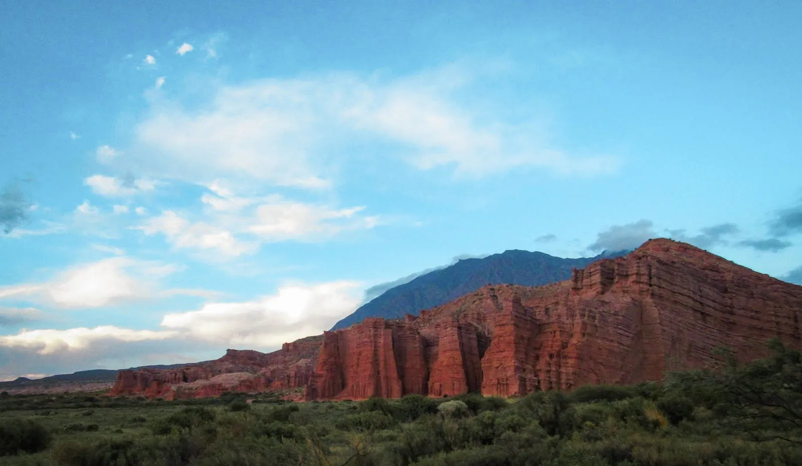Red rock canyon landscape in the Argentine northwest near Salta