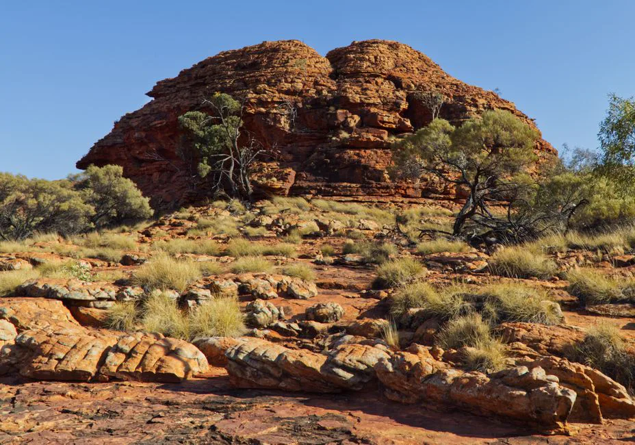 Red sandstone cliffs of Kings Canyon in Watarrka National Park