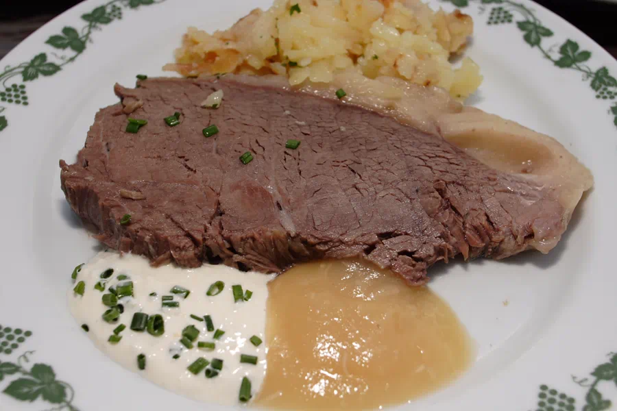 Tafelspitz boiled beef in broth with horseradish