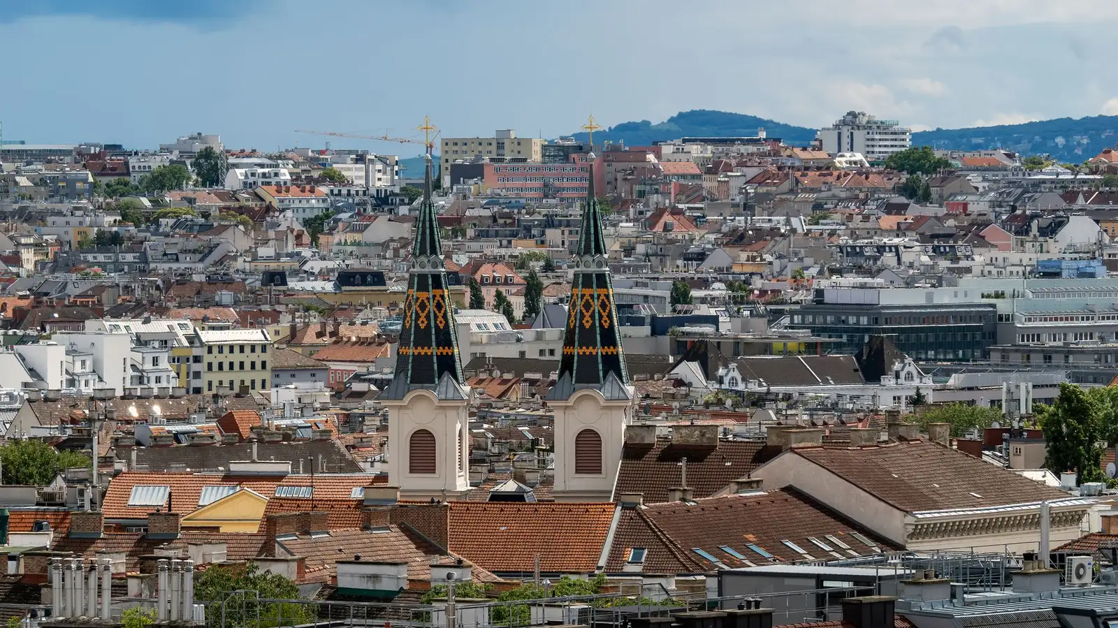 Panoramic view of Vienna with St. Stephen's Cathedral and the Habsburg skyline