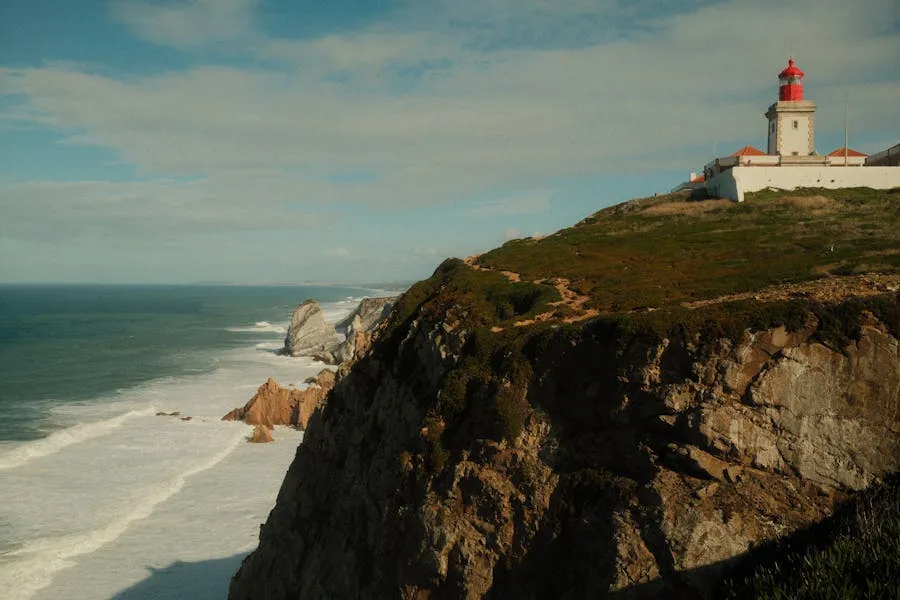 Dramatic coastal cliffs above a hidden beach