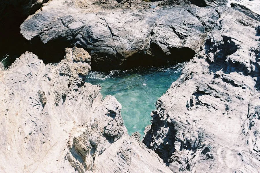 Natural rock pool carved from coral limestone