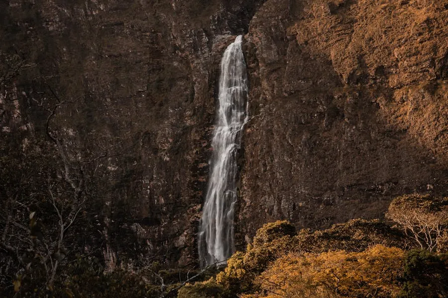Waterfall cascading in Serra da Canastra National Park, Minas Gerais