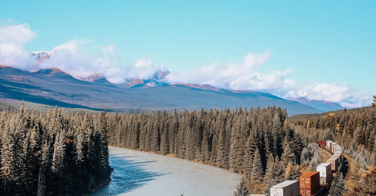 VIA Rail Canadian train through Rockies