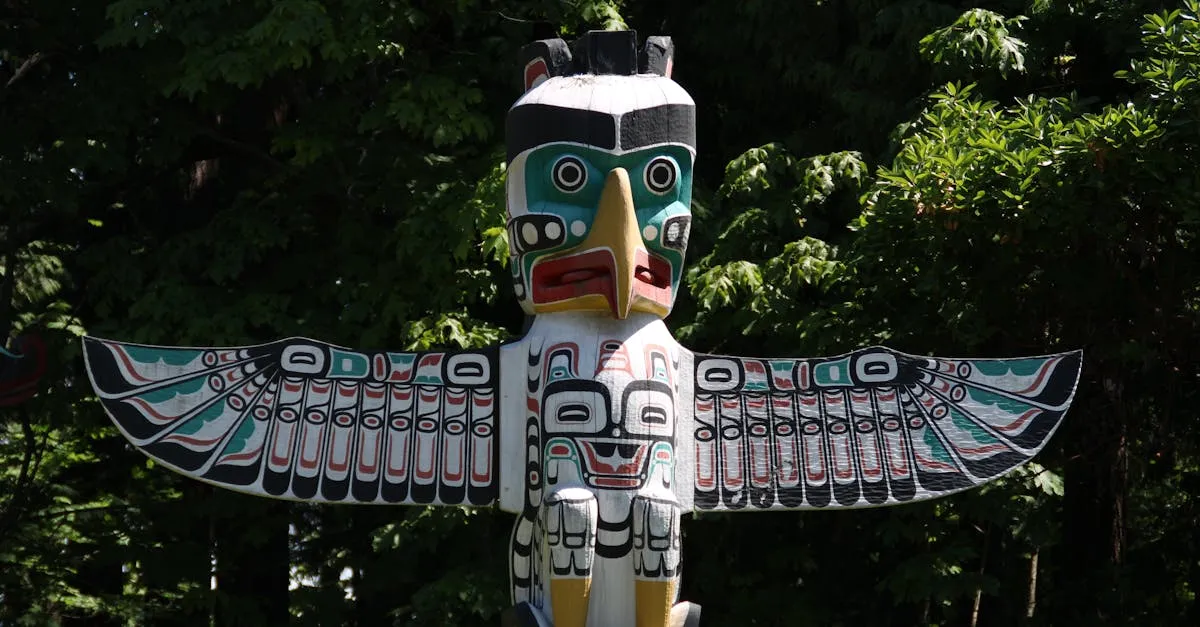 Indigenous totem pole in British Columbia