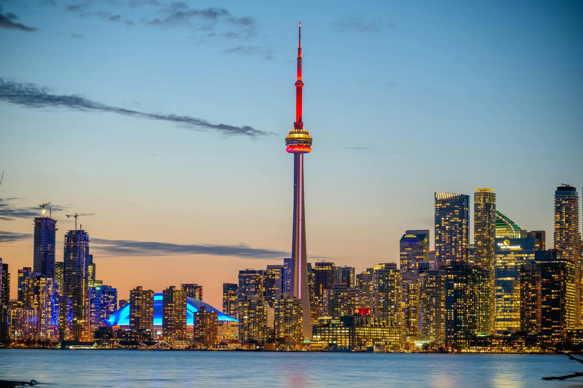 Toronto skyline at sunset