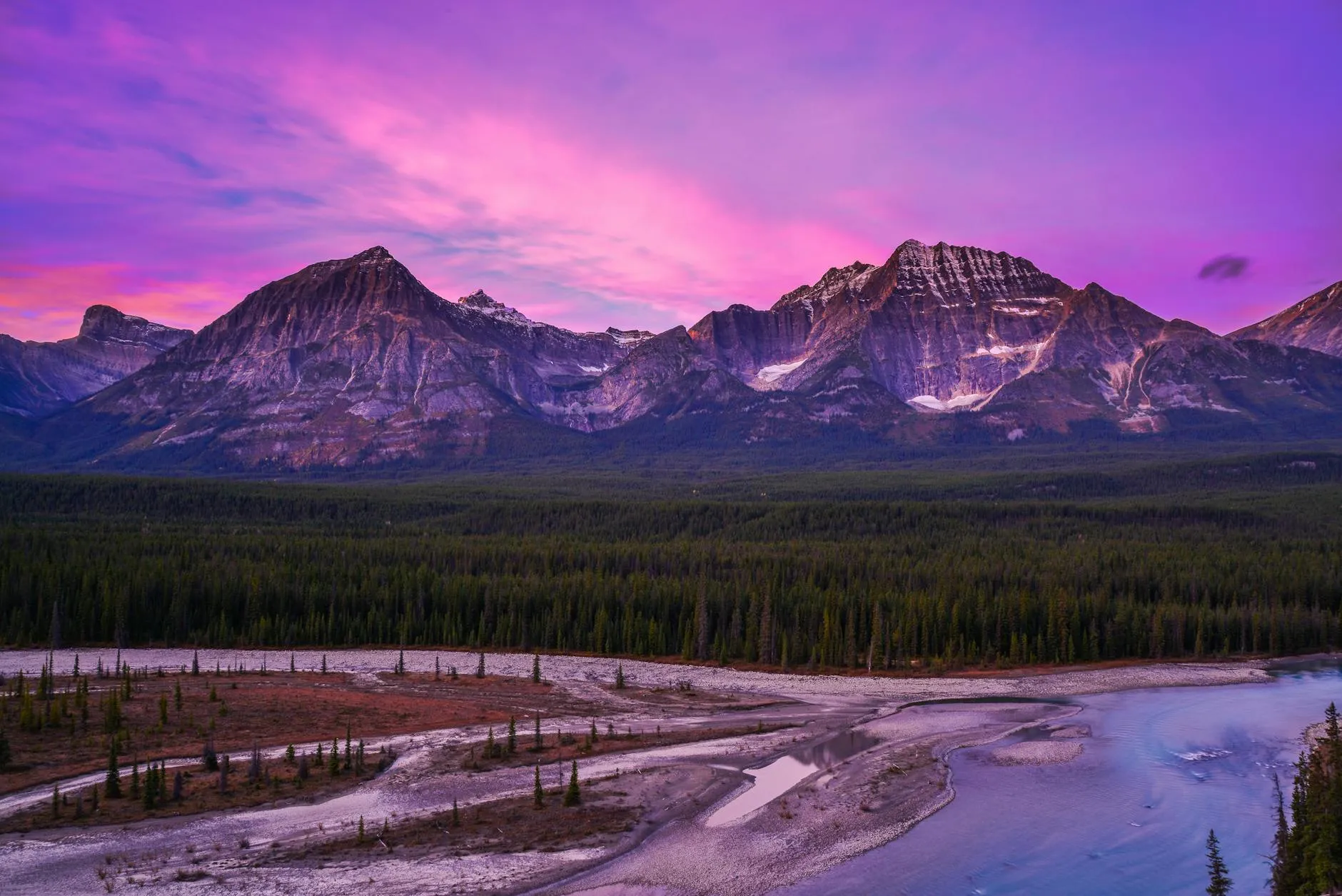 Panoramic aerial view across the diverse Canadian landscape
