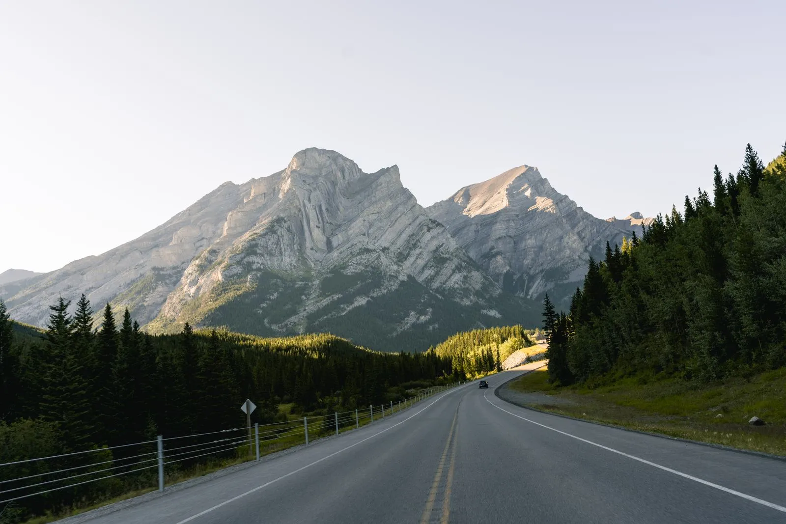 Mountain highway through the Canadian Rockies