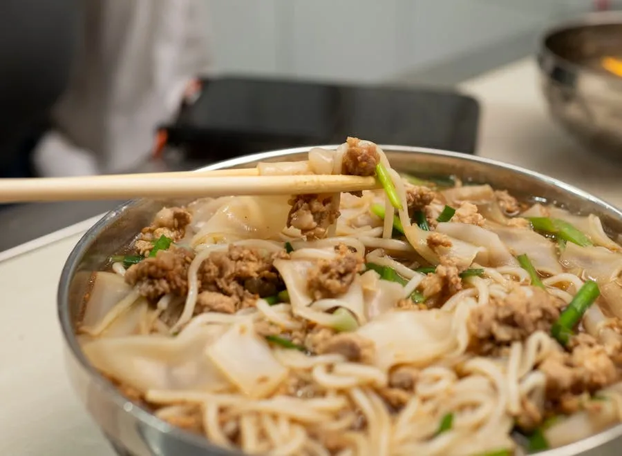 Crossing-the-bridge noodles being prepared at a Yunnan restaurant