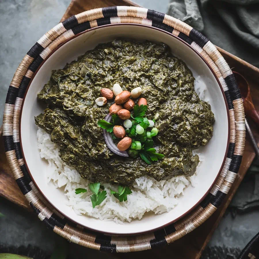 Saka saka cassava leaves with smoked fish