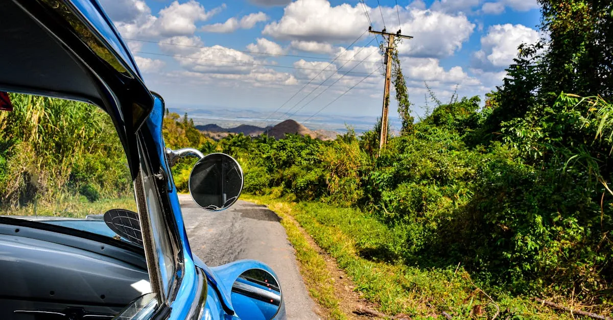 Open road through the Cuban countryside