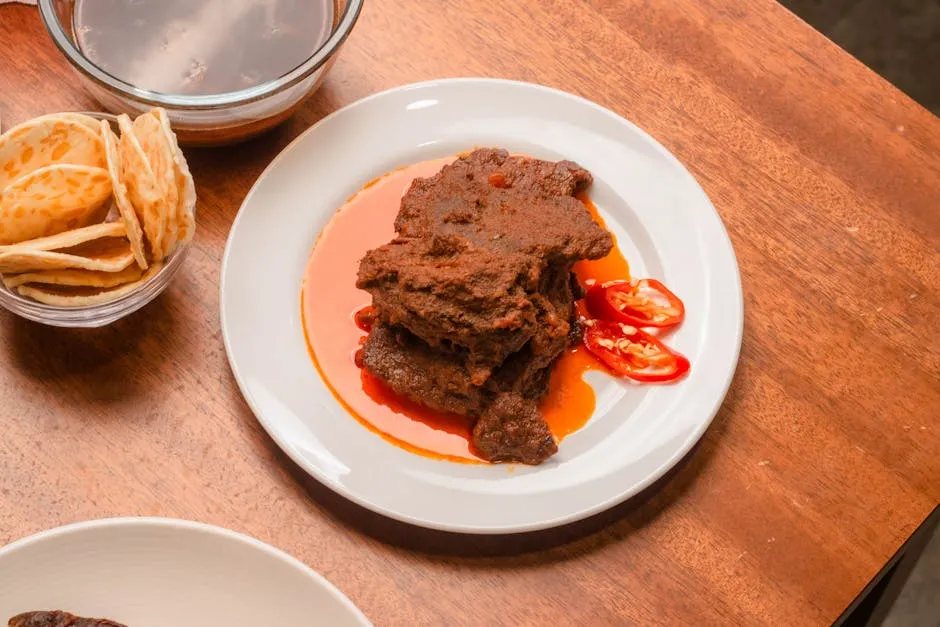 Moambe chicken in palm nut sauce with rice