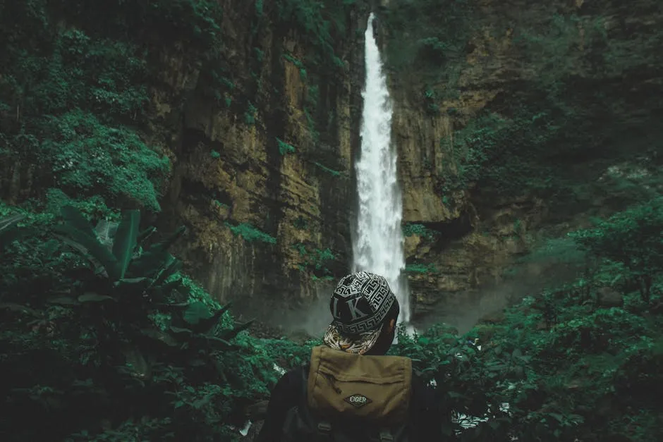 Lofoi Falls cascading down a cliff face
