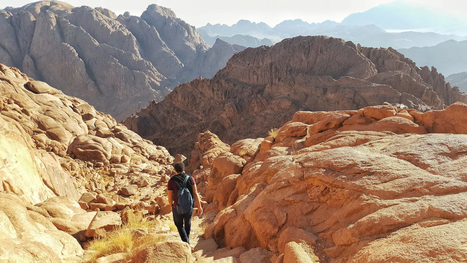 Hiker in the Sinai mountains