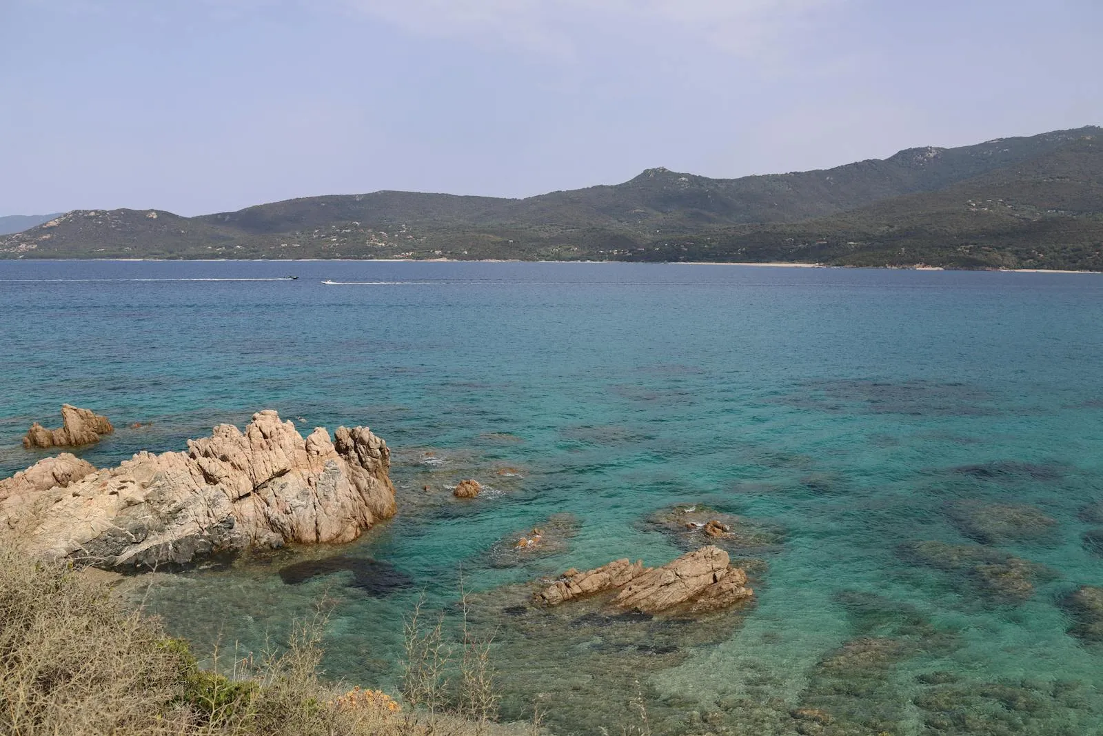 Mediterranean coastline near Corsica with turquoise waters