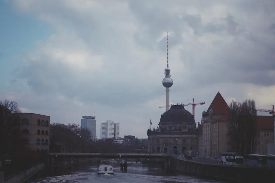 Berlin skyline with TV Tower and Spree river