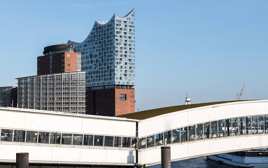 Hamburg harbour with Elbphilharmonie