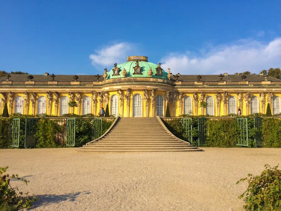 Sanssouci Palace rococo facade with terraced vineyards