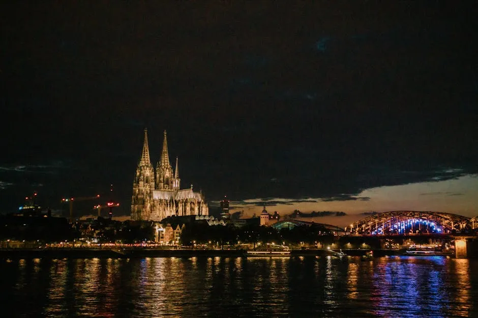 Cologne Cathedral towering over the Rhine