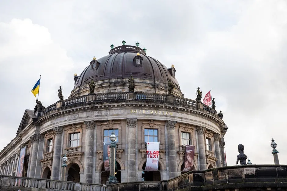 Museum Island Berlin with Bode Museum at dusk