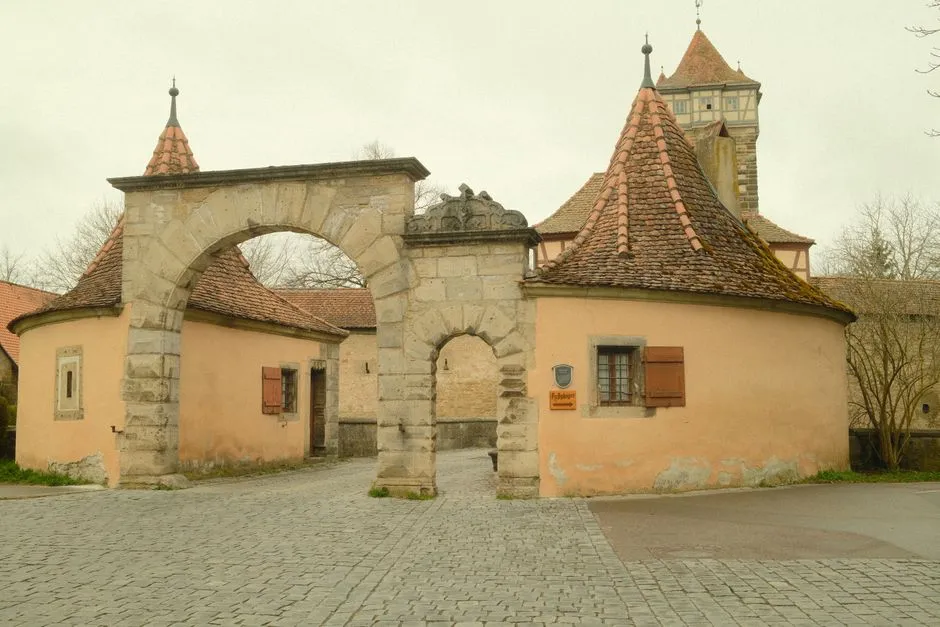 Medieval half-timbered houses in Rothenburg ob der Tauber