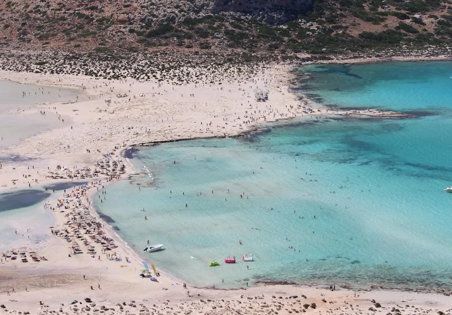 Turquoise lagoon of Balos beach in northwest Crete