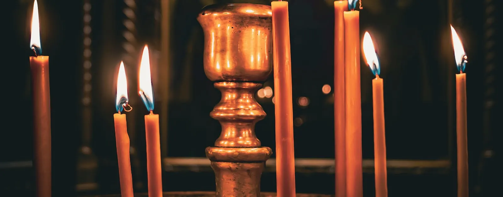Greek Orthodox Easter celebration with candles and procession