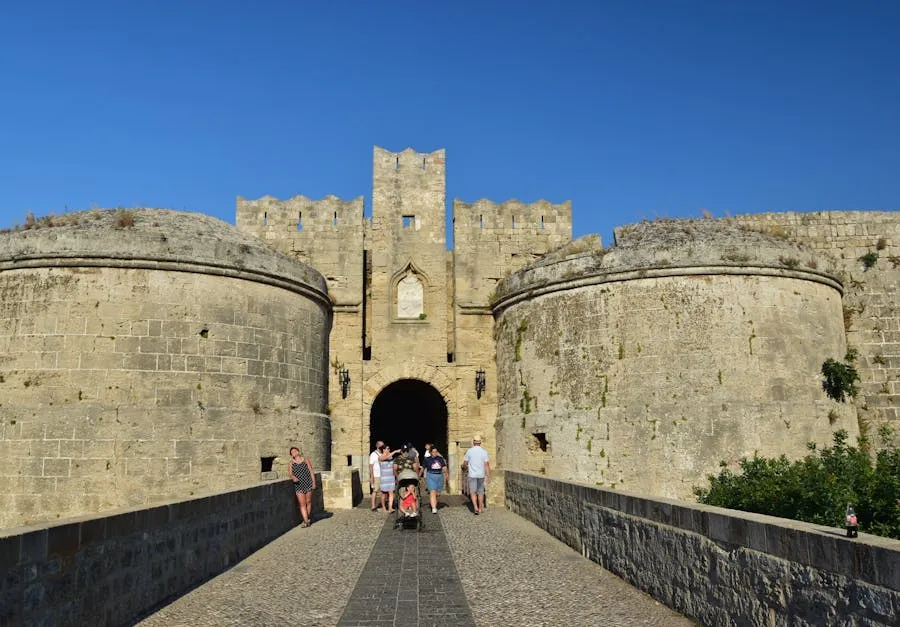 Medieval stone street in the Old Town of Rhodes