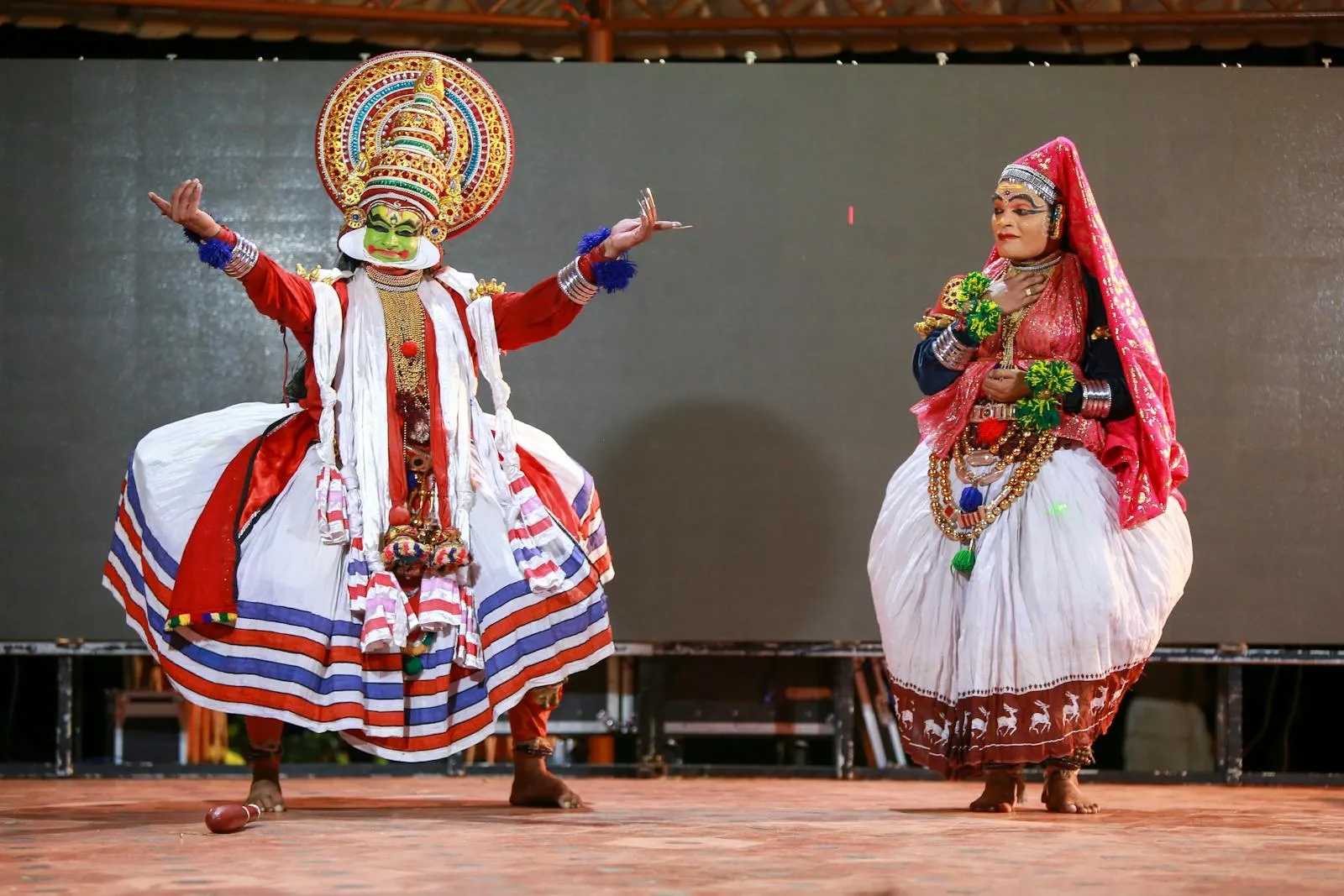 Indian classical dancer performing in traditional costume