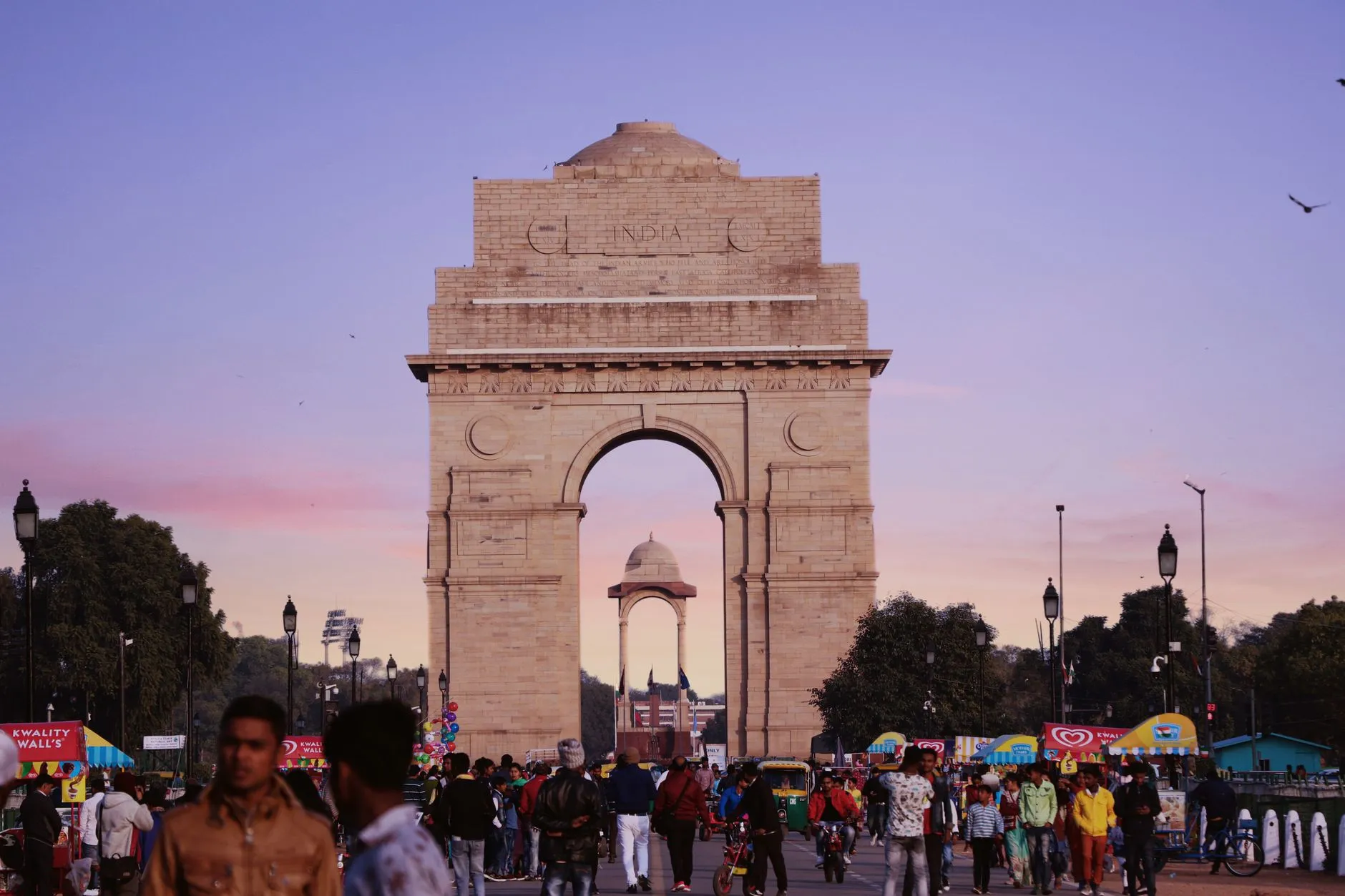 India Gate in New Delhi with visitors