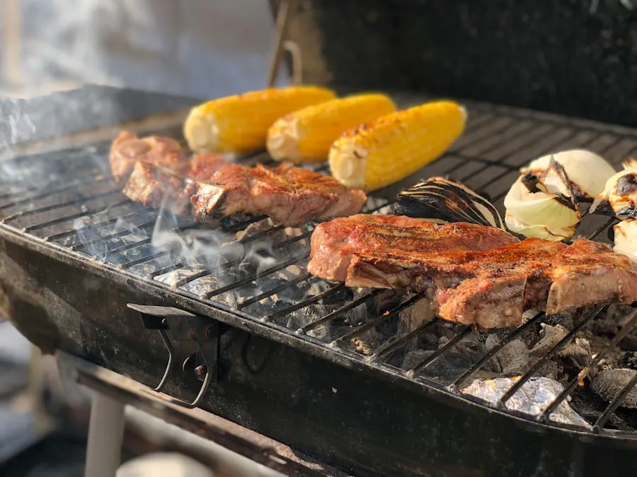 Grilled zebu steak with rice and vegetables
