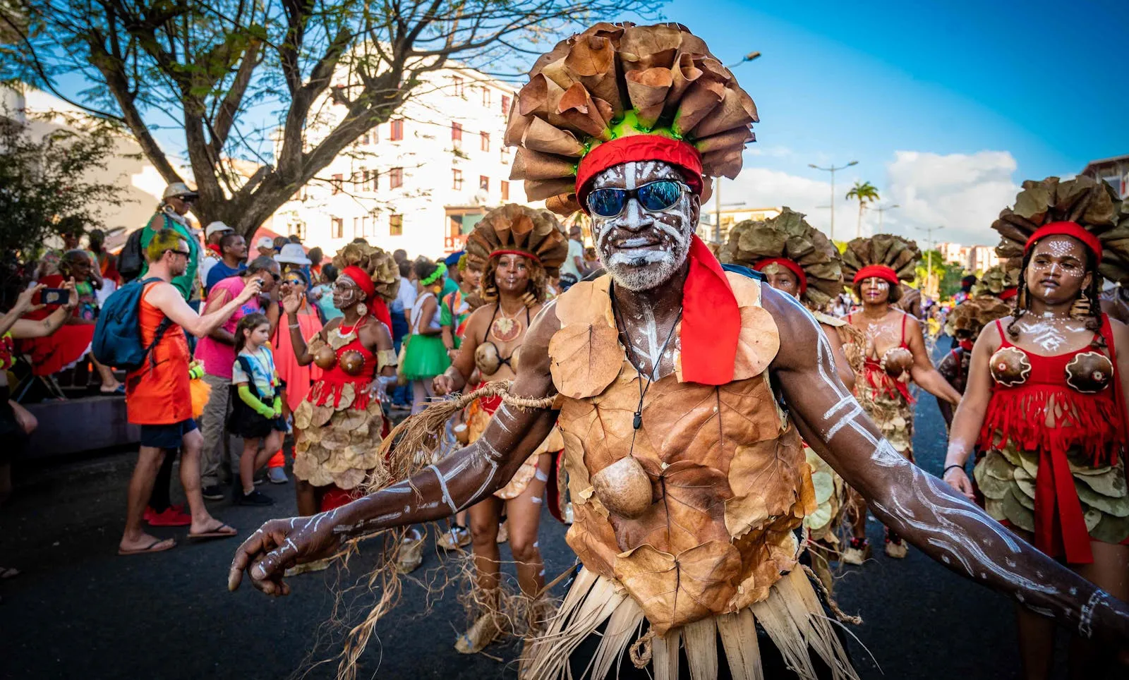 Traditional Malagasy dancers performing during a festival celebration