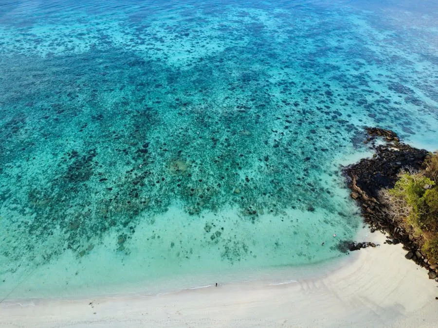 Crystal clear water and boats at Nosy Be island