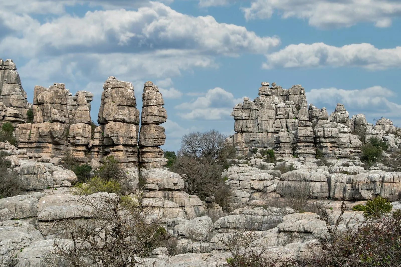 Tsingy de Bemaraha limestone pinnacles under blue sky