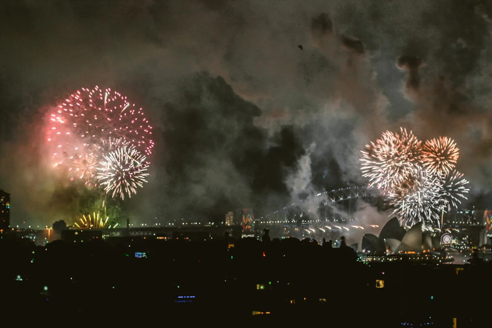 Fireworks over Funchal harbour during the famous New Year celebration