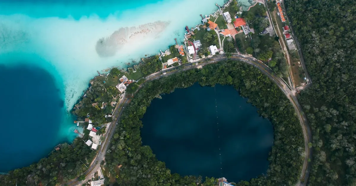 Bacalar lagoon of seven colors