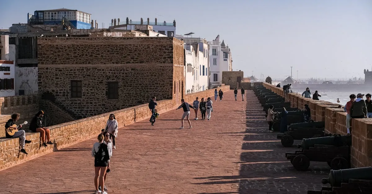 Essaouira ramparts and ocean