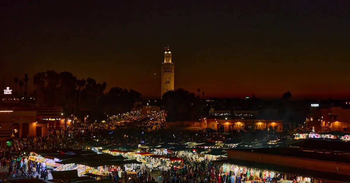 Jemaa el-Fna square at night