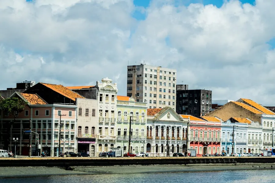 Colourful German colonial buildings in Lüderitz
