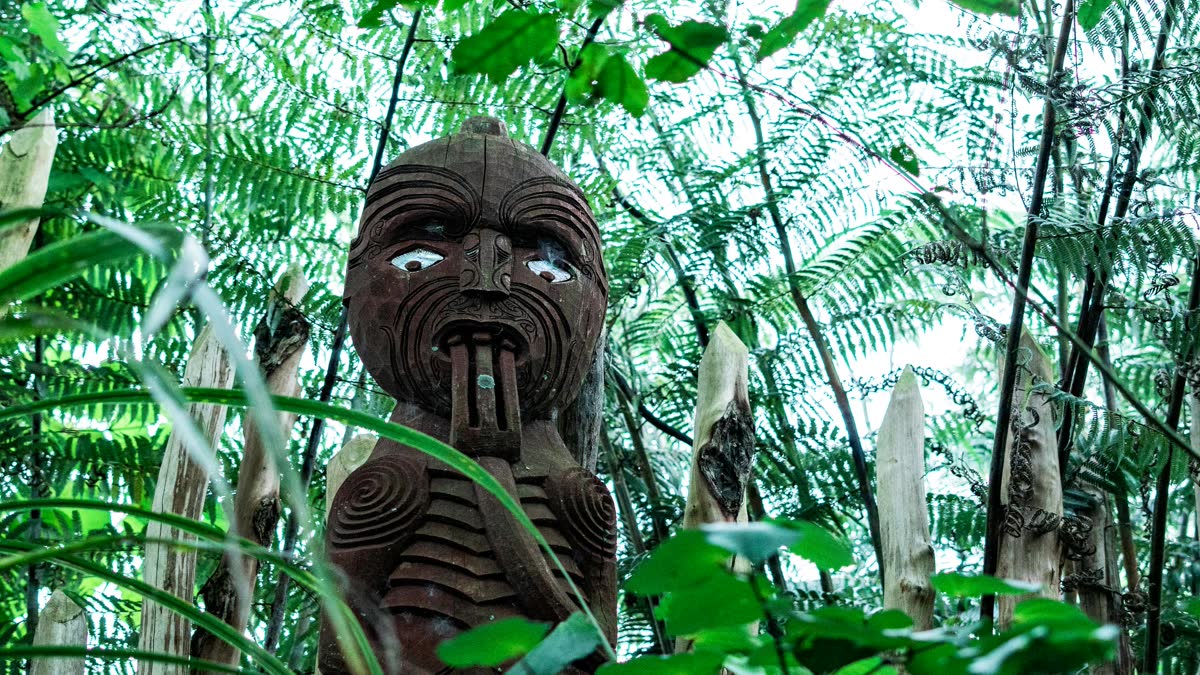 Māori carving at Te Puia, Rotorua &mdash; traditional wood carving is a treasured art form