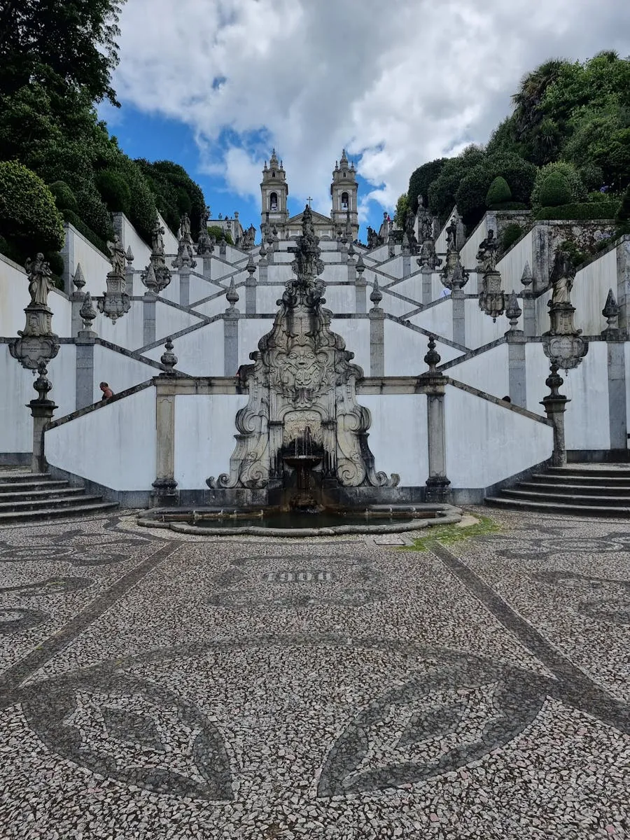 Monumental baroque stairway of Bom Jesus do Monte in Braga