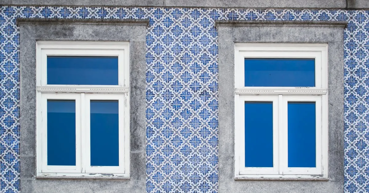 Azulejo tiled facade of a traditional Portuguese building