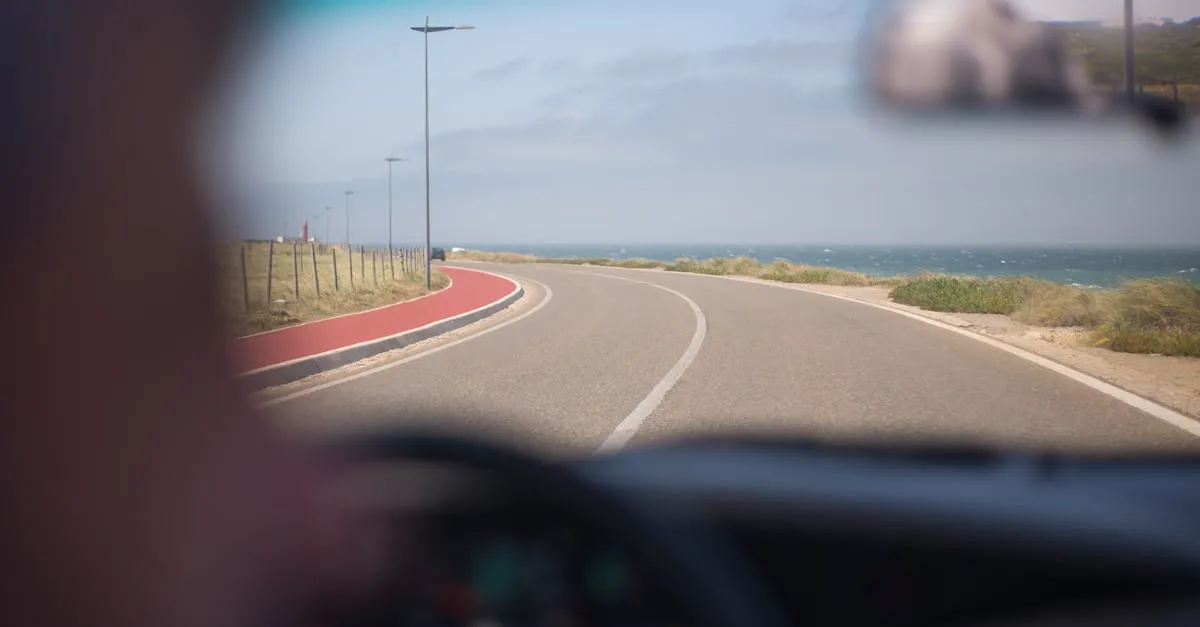 Scenic coastal road along the Portuguese Atlantic coastline