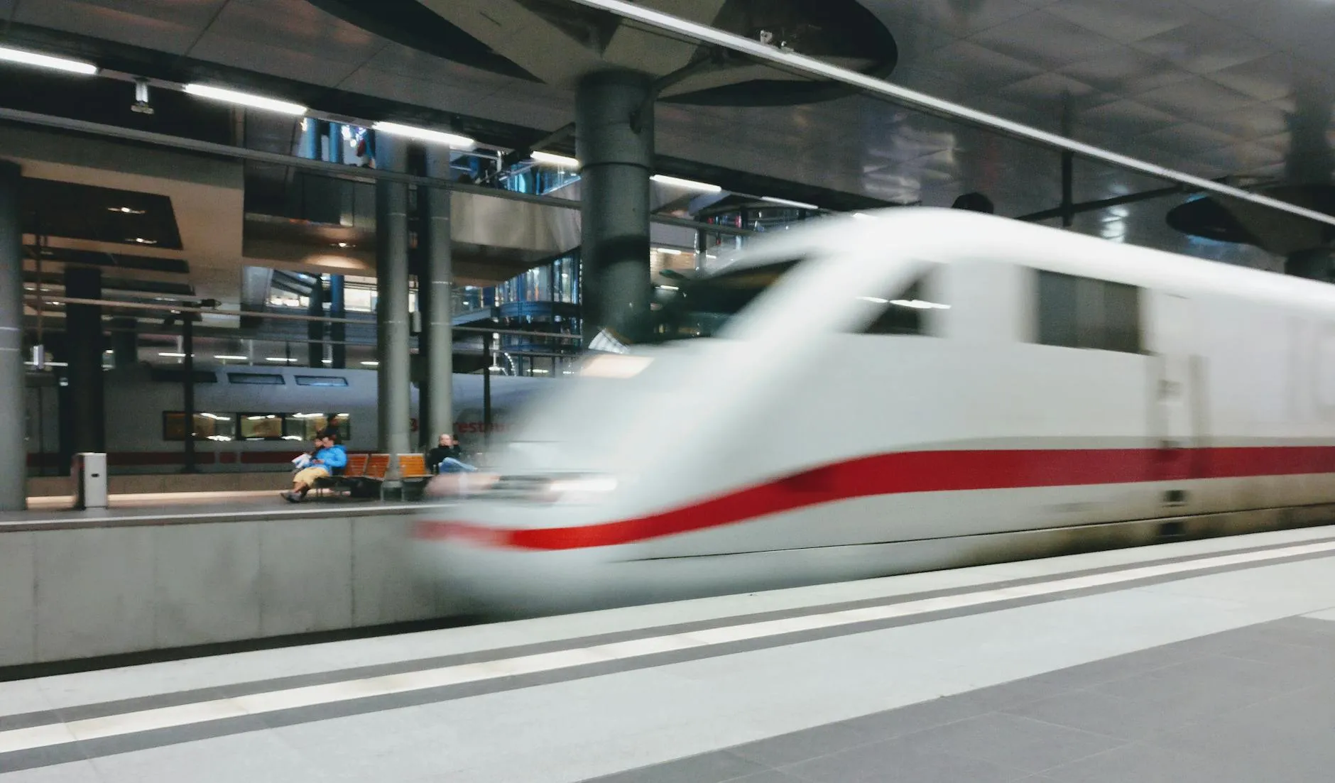 Haramain high-speed train at a station platform in Saudi Arabia