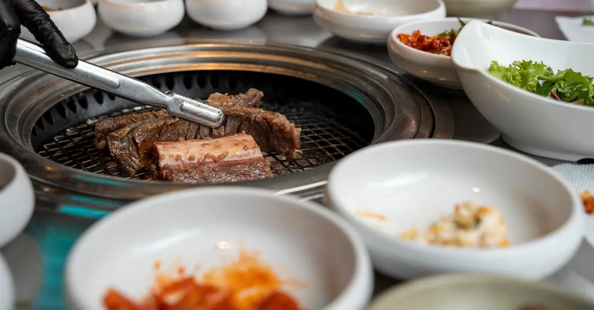 Korean BBQ grilling