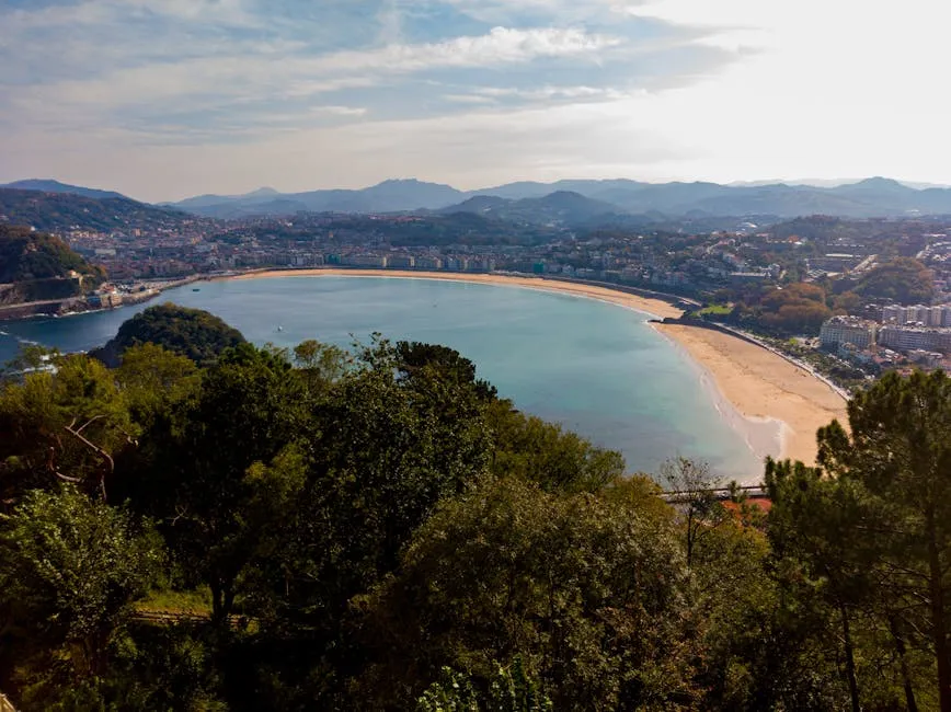 La Concha bay curving along San Sebastian waterfront