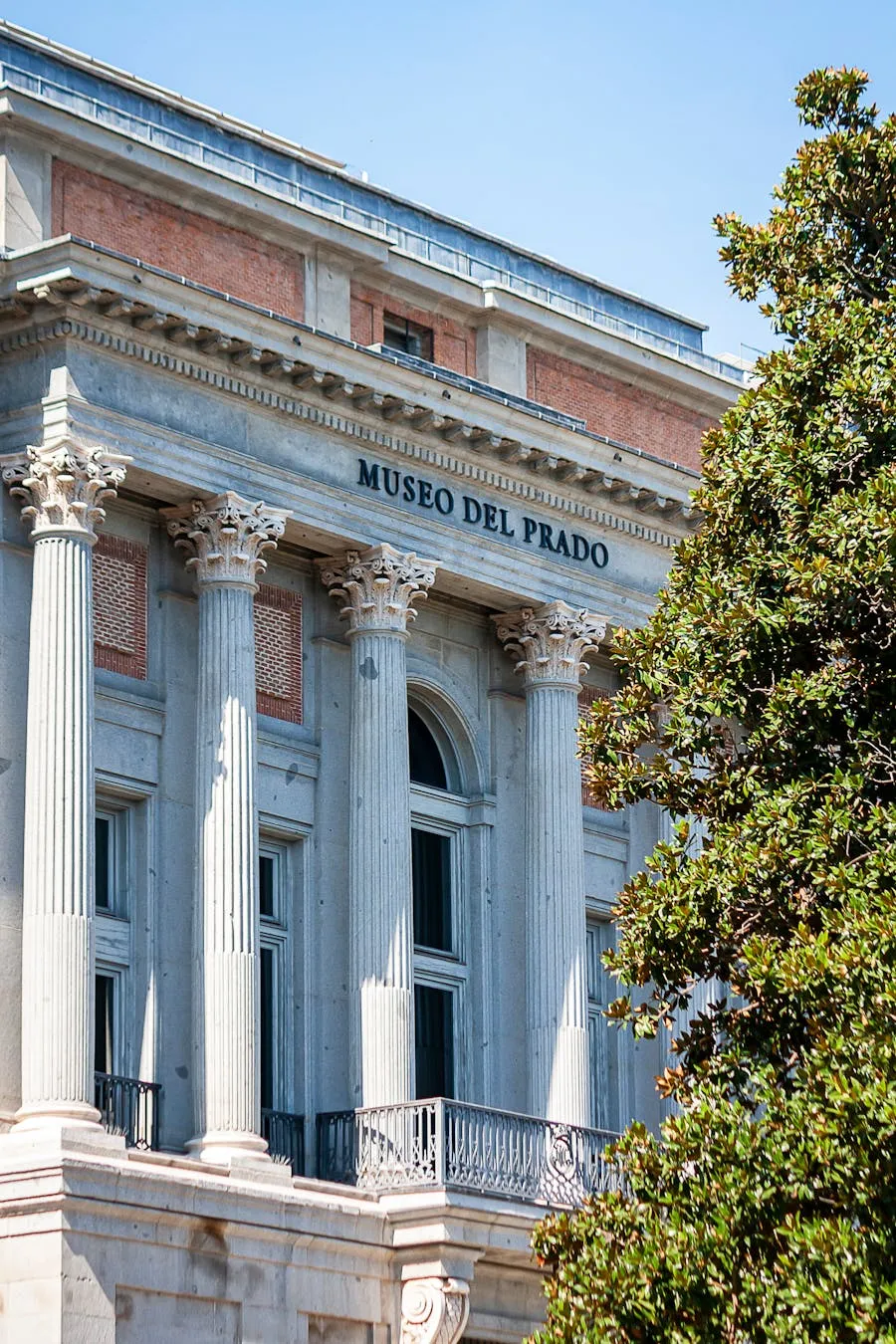 Neoclassical facade of the Museo del Prado in Madrid