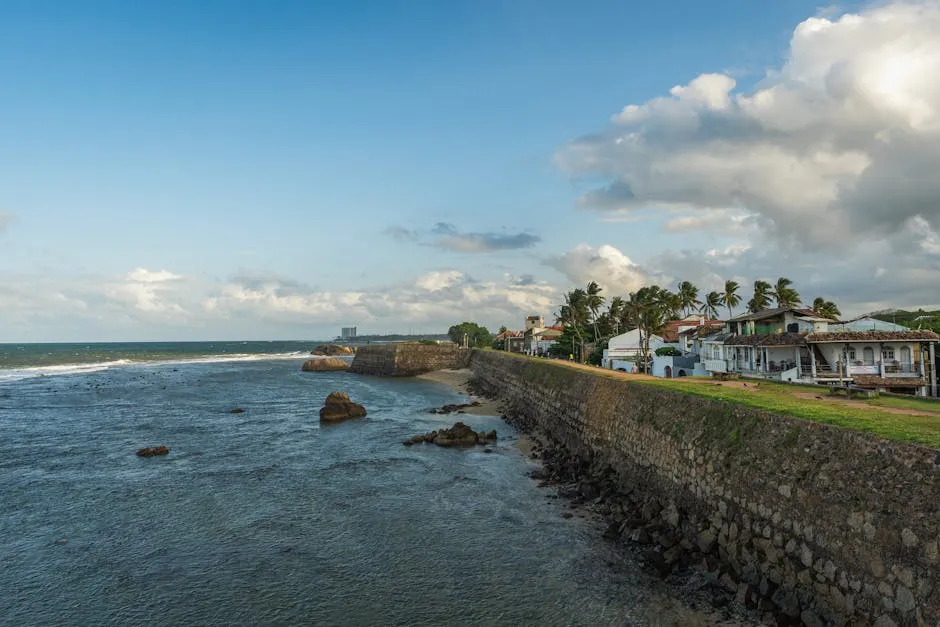 Galle Fort ramparts at sunset