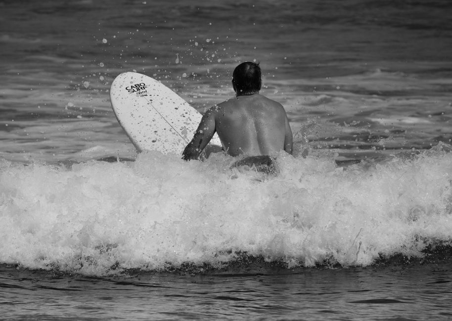 Surfers at San Juan del Sur, Nicaragua