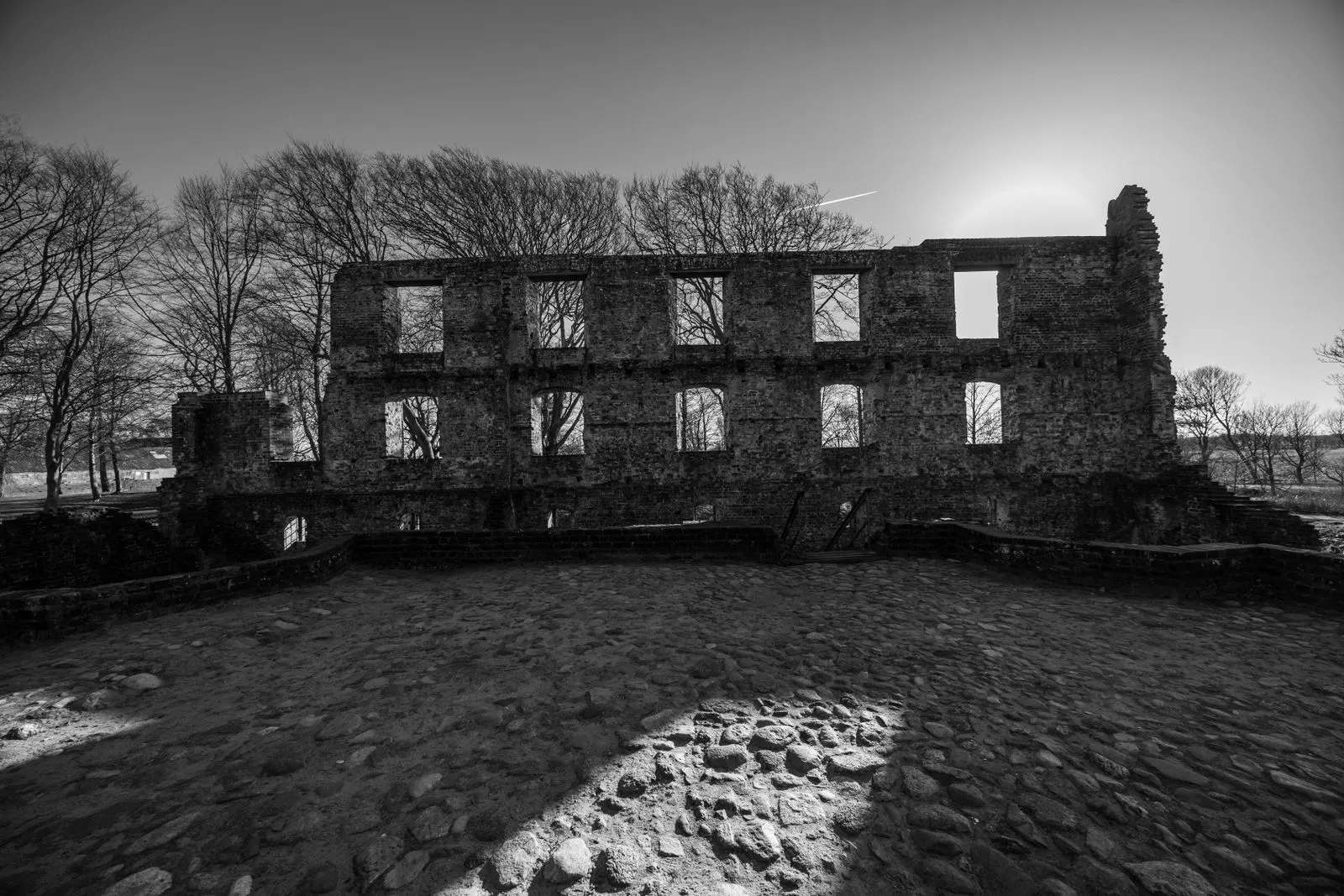Medieval stone ruins on Gotland with the sea visible in the background